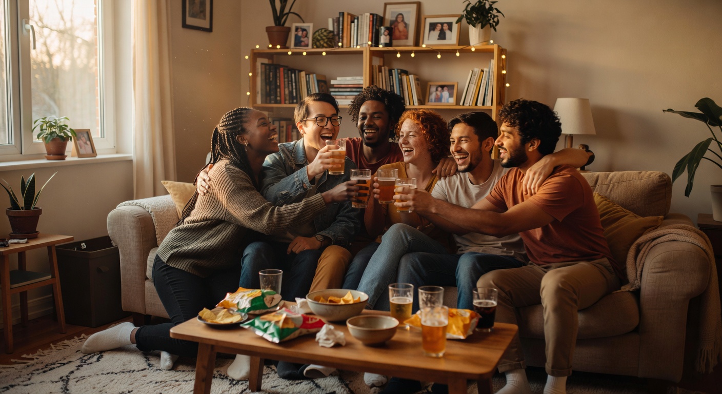Group of friends celebrating