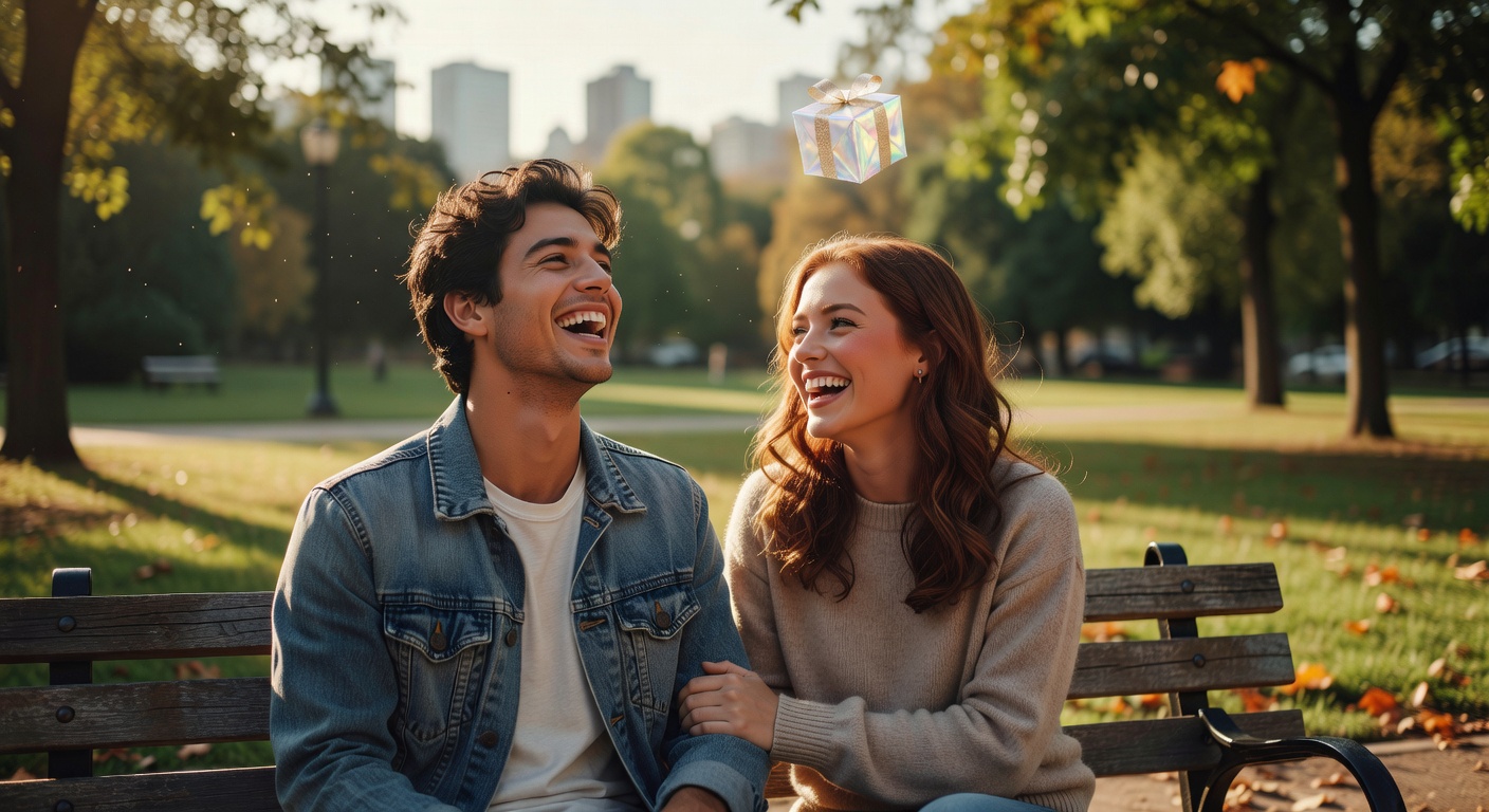 Two friends laughing together